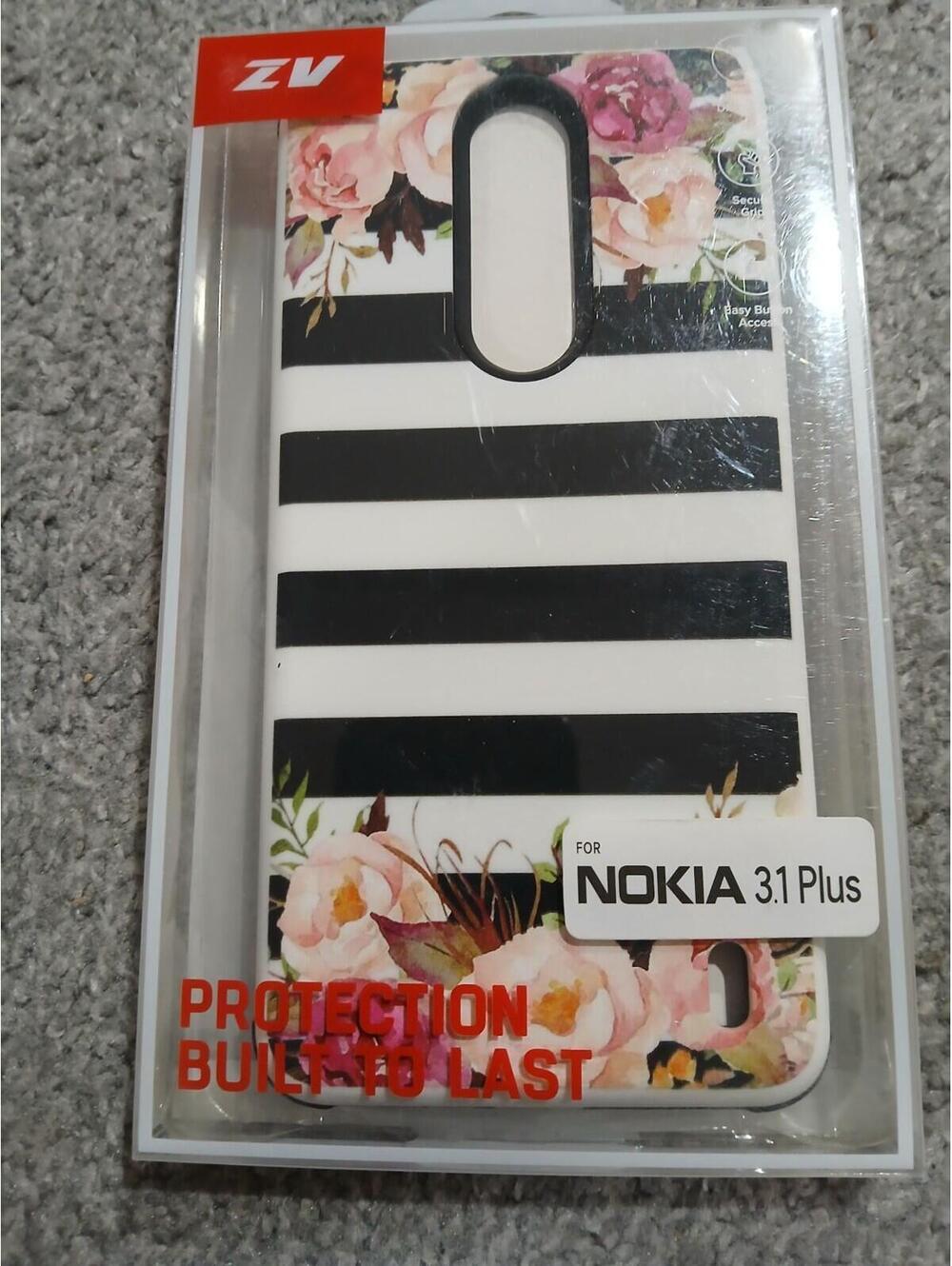 Phone Case For Nokia 3.1 Plus Zizo Brand Stipes With Flowers
